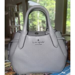 Kate Spade Dove Grey Crossbody Bag with Pebbled Leather